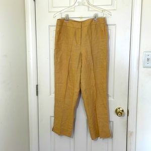 100% Linen Beige / Tan Straight Leg Pant Size 10 Easy Care Summer Pant